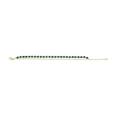 All Stacked Up Green Malachite Beaded Bracelet