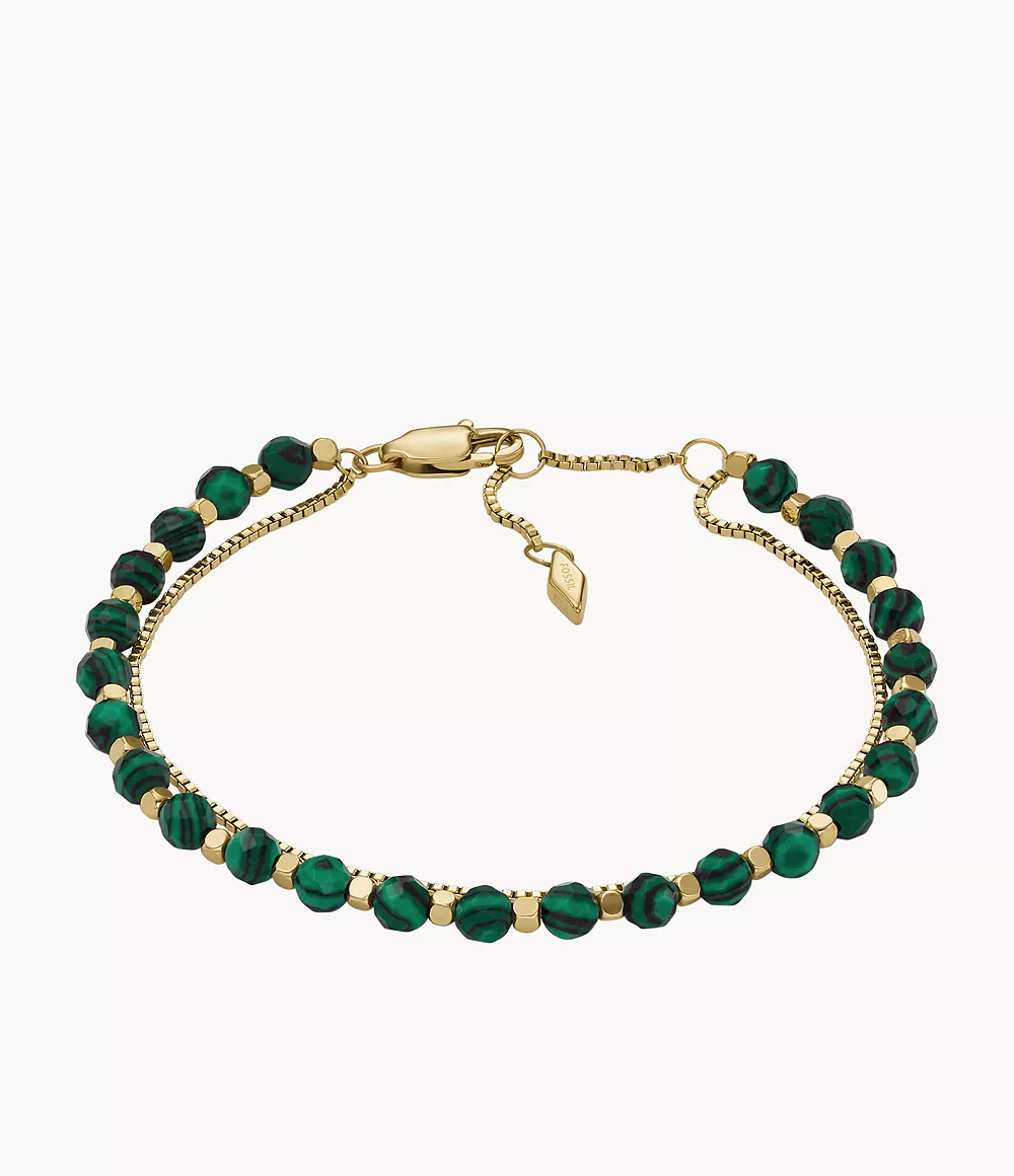 All Stacked Up Green Malachite Beaded Bracelet  JF04541710
