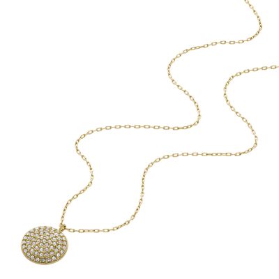 Sadie Glitz Disc Gold-Tone Stainless Steel Chain Necklace