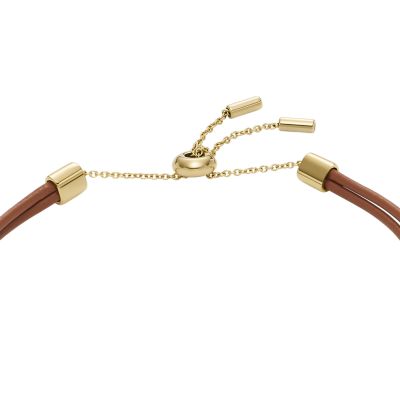 Sadie Glitz Disc Medium Brown Leather Components Bracelet