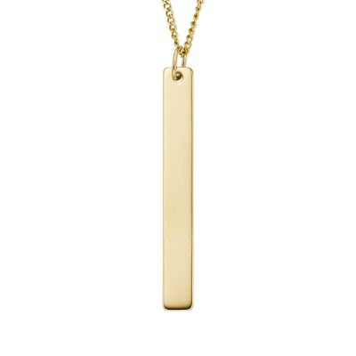 Drew Rose Gold-Tone Stainless Steel Bar Chain Necklace - JF03696791 - Fossil