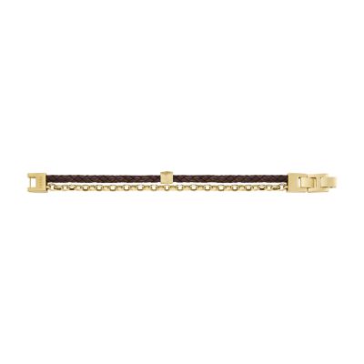 All Stacked Up Brown Leather Bracelet - JF04555710 - Fossil