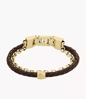 All Stacked Up Brown Leather Bracelet