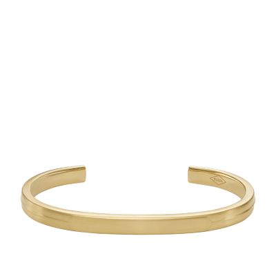 All Stacked Up Gold-Tone Stainless Steel Cuff Bracelet - JF04557710 ...