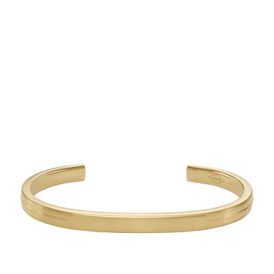 All Stacked Up Gold-Tone Stainless Steel Cuff Bracelet