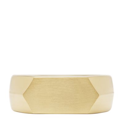 All Stacked Up Gold-Tone Stainless Steel Signet Ring  JF04559710