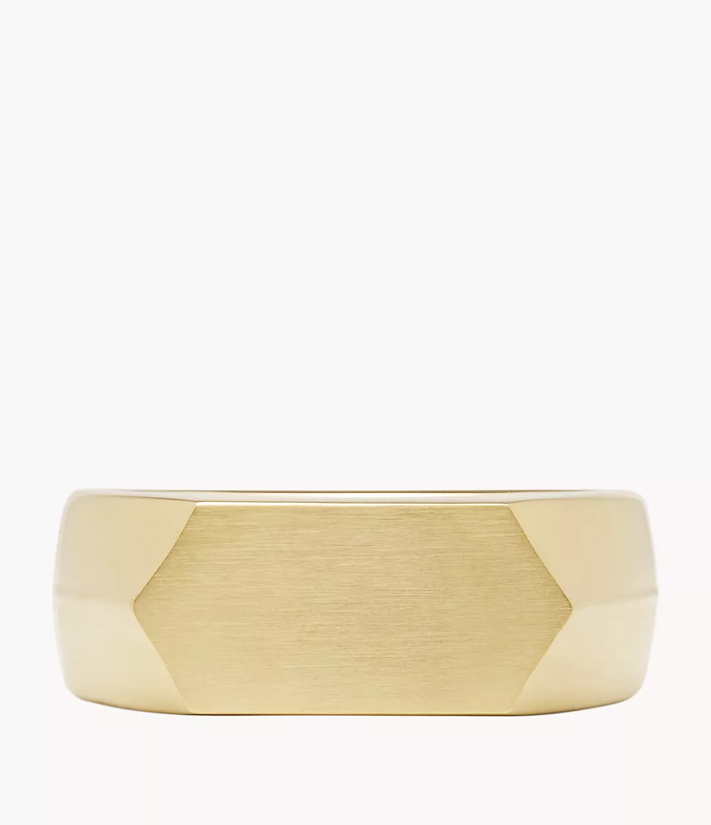 All Stacked Up Gold-Tone Stainless Steel Signet Ring  JF04559710
