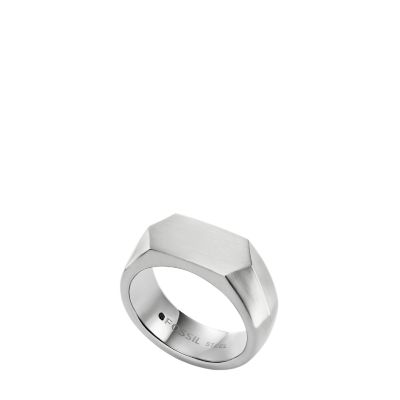 All Stacked Up Stainless Steel Signet Ring