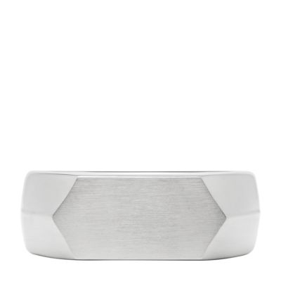 All Stacked Up Stainless Steel Signet Ring  JF04560040