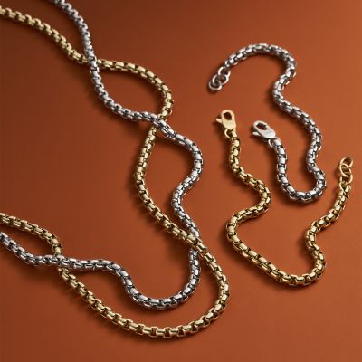 Ellis Core Chains Gold-Tone Stainless Steel Chain Bracelet