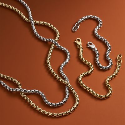 All Stacked Up Stainless Steel Chain Bracelet - JF04562040 - Fossil