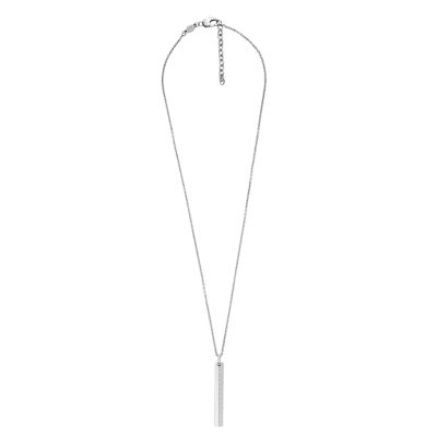 - Harlow Steel Chain Necklace JF04564040 Texture Stainless Linear Fossil -