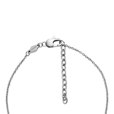 Harlow Linear Texture Stainless Steel Chain Necklace - JF04564040 - Fossil