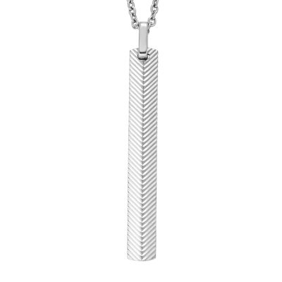 Harlow Linear Texture Stainless Steel Chain Necklace - JF04564040 - Fossil