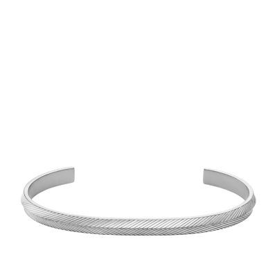 Harlow Linear Texture Stainless Steel Cuff Bracelet - JF04566040