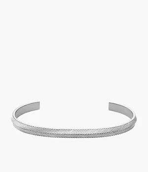 Bracelet-manchette en acier inoxydable Harlow Linear Texture