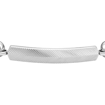 Harlow Linear JF04569040 - Chain Texture Steel - Stainless Fossil Bracelet