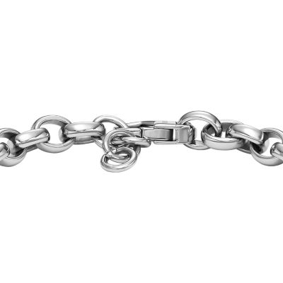 Harlow Linear Texture Steel - Fossil JF04569040 - Chain Bracelet Stainless