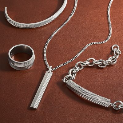 Gliederarmband Harlow Linear Texture Edelstahl - JF04569040 - Fossil