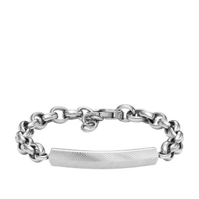 Harlow Linear Texture Stainless - Bracelet JF04569040 - Fossil Steel Chain
