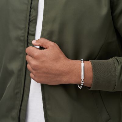Harlow Linear Texture Stainless Steel Chain Bracelet