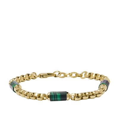 All Stacked Up Green Malachite Components Bracelet - JF04571710 - Fossil