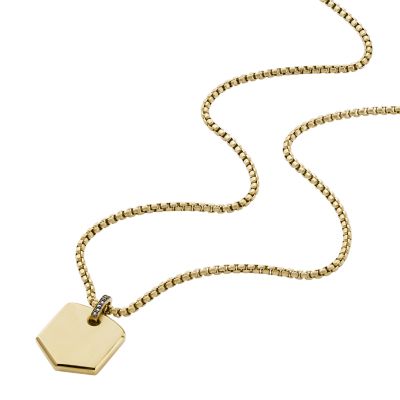 Heritage Crest Gold-Tone Stainless Steel Chain Necklace