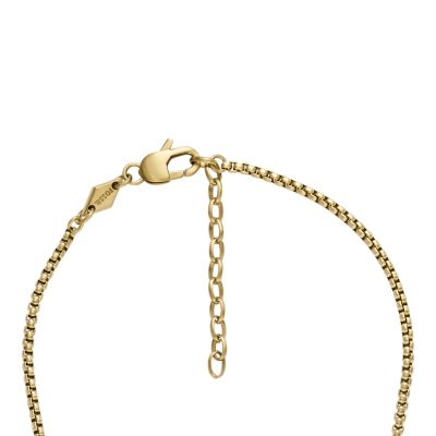 All Stacked Up Gold-Tone Stainless Steel Chain Necklace Extender -  JF04635710 - Fossil