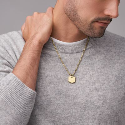 Heritage Crest Gold-Tone Stainless Steel Chain Necklace