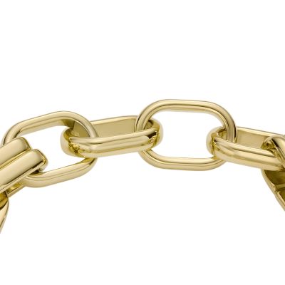 Heritage D-Link Gold-Tone Stainless Steel Chain Bracelet