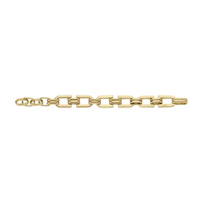 Heritage D-Link Gold-Tone Stainless Steel Chain Necklace - JF04102710 -  Fossil