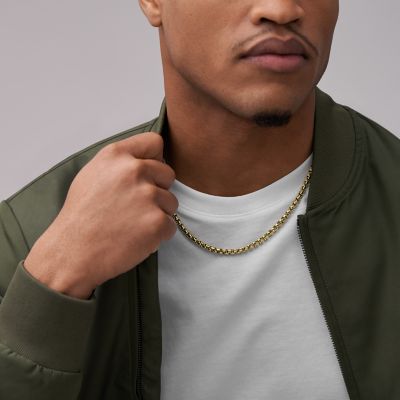 Ellis Core Chains Gold-Tone Stainless Steel Chain Necklace