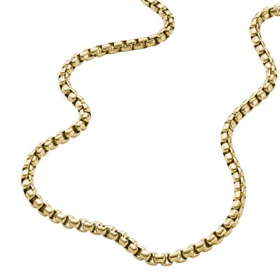 All Stacked Up Gold-Tone Stainless Steel Chain Necklace Extender -  JF04635710 - Fossil