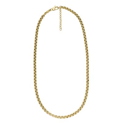 All Stacked Up Gold-Tone Stainless Steel Chain Necklace Extender -  JF04635710 - Fossil