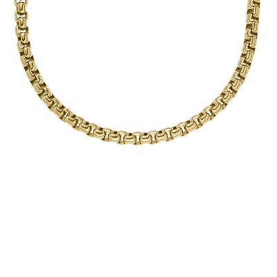All Stacked Up Gold-Tone Stainless Steel Chain Necklace  JF04575710