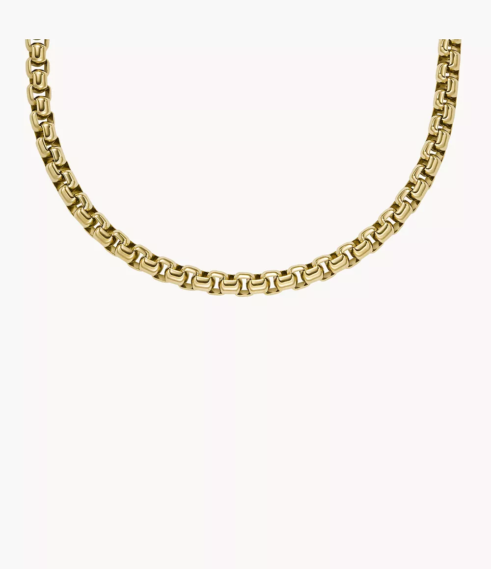 All Stacked Up Gold-Tone Stainless Steel Chain Necklace  JF04575710
