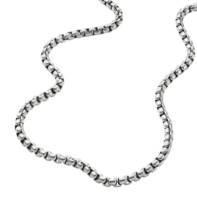 All Stacked Up Stainless JF04576040 Fossil Steel Chain - Necklace 