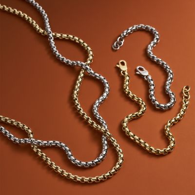 All Stacked Up Stainless Steel Chain Necklace