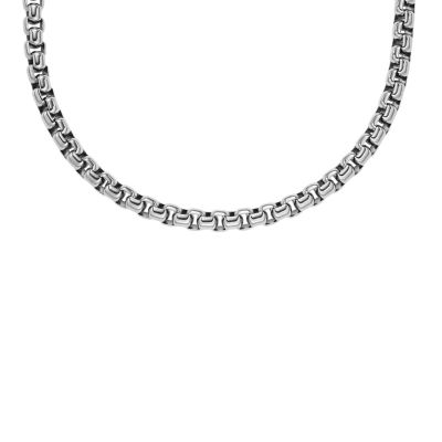 - JF04576040 Fossil Steel Stacked Necklace Chain All Up Stainless -