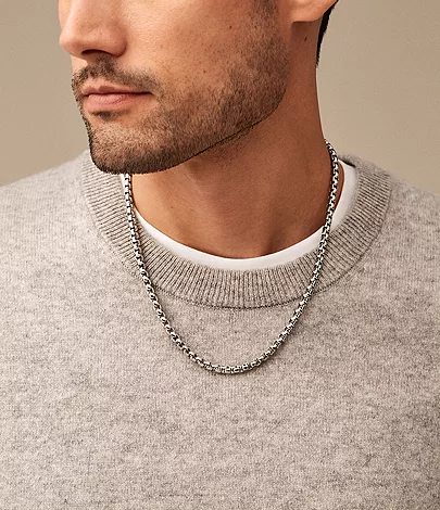 All Stacked Up Stainless Steel Chain Necklace - JF04576040 - Fossil