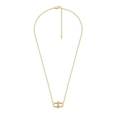 Heritage D-Link Gold-Tone Stainless Steel Chain Necklace - JF04102710 -  Fossil