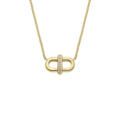 Heritage D-Link Glitz Gold-Tone Stainless Steel Chain Necklace  JF04582710