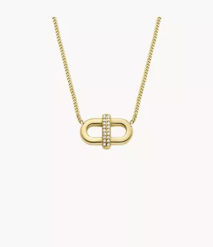 Heritage D-Link Glitz Gold-Tone Stainless Steel Chain Necklace