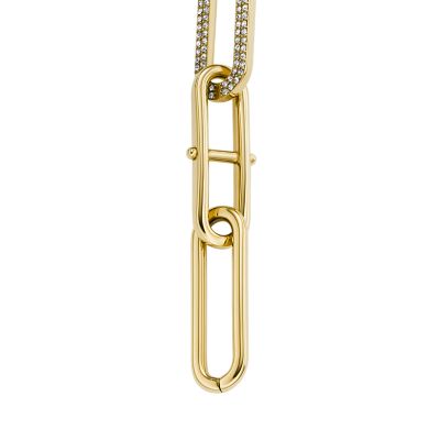 Heritage D-Link Glitz Gold-Tone Stainless Steel Y-Neck Necklace 