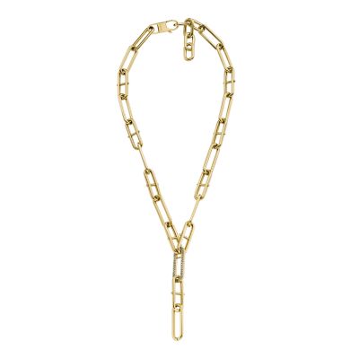 Heritage D-Link Glitz Gold-Tone Stainless Steel Y-Neck Necklace  JF04583710