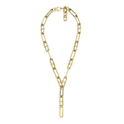 All Stacked Up Gold-Tone Stainless Steel Chain Necklace Extender -  JF04635710 - Fossil