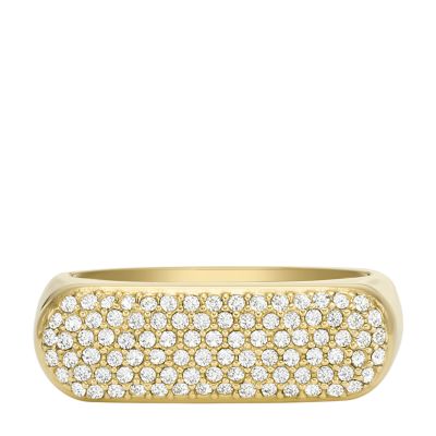 Heritage D-Link Glitz Gold-Tone Stainless Steel Signet Ring  JF04585710