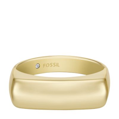 Heritage D-Link Glitz Gold-Tone Stainless Steel Signet Ring 