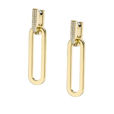 Heritage D-Link Glitz Gold-Tone Stainless Steel Drop