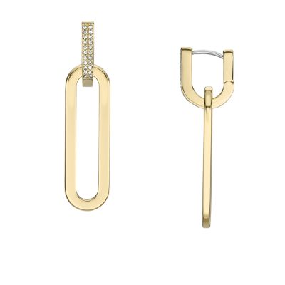 Heritage D-Link Glitz Gold-Tone Stainless Steel Drop Earrings  JF04587710